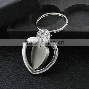 Custom Metal Fancy Heart Shape Spinning Cute Keyring for Lovely Girls thumbnail-3