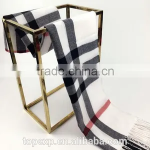 Winter Knitted Check Long Acrylic Scarf thumbnail-6