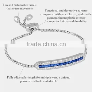 Stainless Steel Monica Bracelet Sapphire Diamond Adjustable Bracelet thumbnail-5