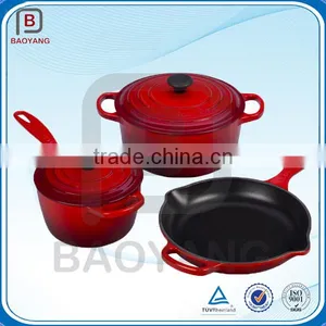 Eco-Friendly Colorful Coated Woods Cast Iron Cookware thumbnail-1
