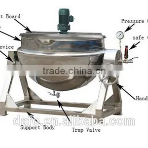 Steam Cooking Kettle With Agitator/double Jacketed Steam Kettles/jacketed Kettle Mixer thumbnail-1