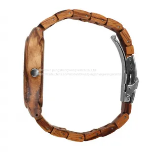 Wooden Watch 2017 Bamboo Zebrano Wood New Fashion Watch thumbnail-2
