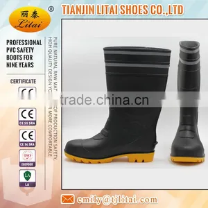 Black PVC Safety Boots Gumboots Wellington Boots With Relective Tape thumbnail-3