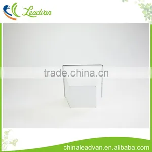 Indoor Funiture and Home Decor White Metal Square-shaped Flower Pots thumbnail-3