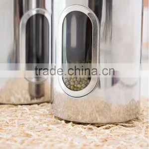 Custom Stainless Steel Tea Coffee Candy Storage Canister With Window thumbnail-5