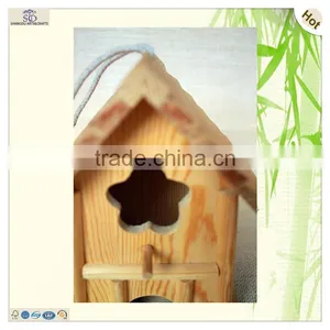 Fancy String Hanging Door Flower Cut Wood Birdhouses thumbnail-2