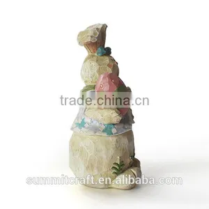 Resin Rabbit With Easter Egg in Hand Figurines Craft Easter Bunny thumbnail-4
