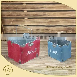 Outdoor Rectangular Hanging Metal Planters thumbnail-1