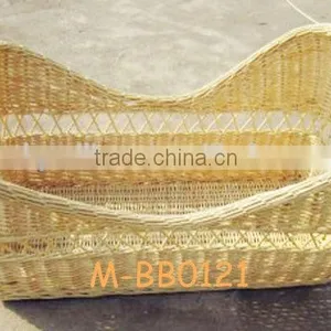 Hand Made White Baby Wicker Basket thumbnail-5
