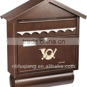 FQ-102 Modern Outdoor Cast Iron Mailbox Metal Steel Mailbox Iron Letterbox With 3 Colors Can Stand on Ground thumbnail-4