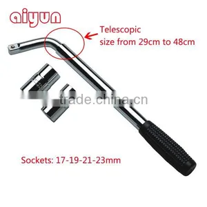 L Telescopic Wheel Nut Wrench L Type Socket Tyre Spanner Set thumbnail-2