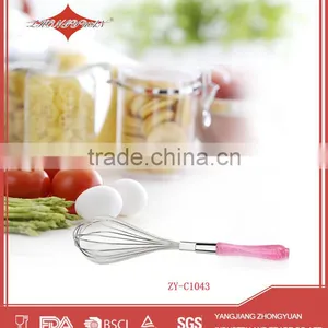 ZY-C1043 Kitchen Tools Manual Stainless Steel Egg Beater With PS Handle thumbnail-1