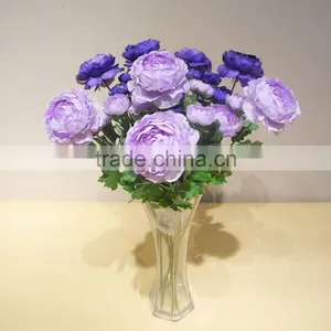Craft Artificial Fake Floral Blume Single Flower With Plastic Stem Fabric Flowers for Headbands thumbnail-2