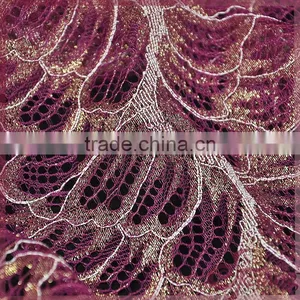Pink/blue Metallic Tricot Knitting Wholesale African Fancy Lace Fabric for Dress/ Tops thumbnail-3