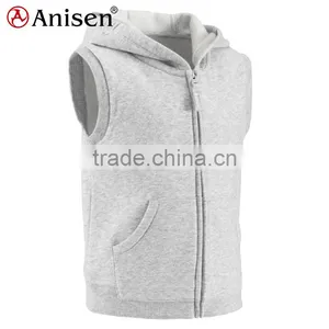 Manufacturer Clothing Cvc 65%cotton 35%polyester Hood Kids Vest thumbnail-1