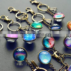 Creative Crystal Ball Keychains,star Sky Cabochon Key Ring,women Gift Design Key Holder thumbnail-1