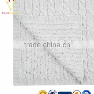 100% Cashmere Knitted Wholesale Baby Blanket thumbnail-2