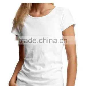 COTTON KNITTED WOMEN'S CREW NECK WHITE TOP thumbnail-1