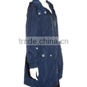 2014-2015 Beautiful Long Style Long Denim Coat for Women With Sheep Leather Trimming thumbnail-3