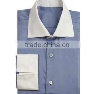 Solid Color Shirt With Contrasted Color Collar thumbnail-1
