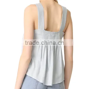 2017 OEM Wide Strapes Front Button Closure Navy Striped Blouse thumbnail-4