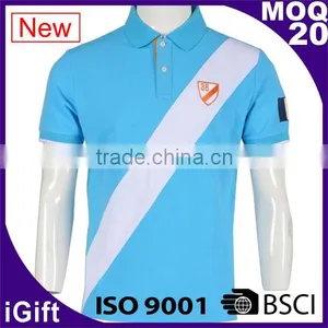 Latest Promotional Men Polo Shirts Wholesale Factory Price Low Moq Sky Blue thumbnail-1