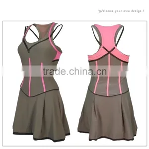 Hot Sale Custom Girls Women's Tennis Skirt Without Pockets Tennis Dress thumbnail-4