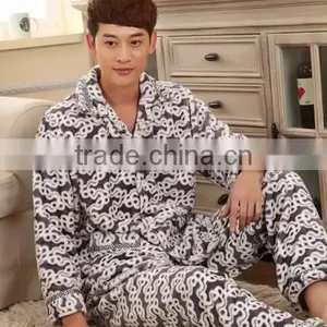 2015 Wholesale Mink Cashmere Men Winter Pajama Set thumbnail-1