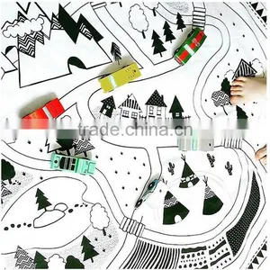 Cute Novel Children Bedroom Decoration Cotton Village Road Baby Crawl Play Mat thumbnail-5