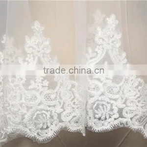 Wholesale New Lace Wedding Veils Ivory Wedding Veilgrance Long Lace Bridal Wedding Veil Long Tulle Lace Jeweled Tulle Veils thumbnail-5