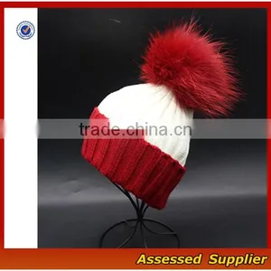 Custom Fashion Real Raccoon Fur Pom Pom Hat Beanie Cap for Wholesale Free Samples-T69-ZT thumbnail-4