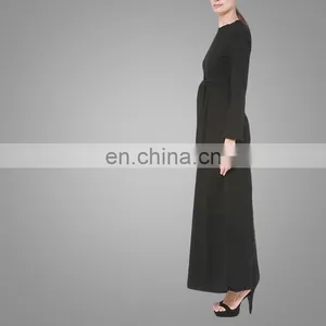 Beautiful Black Flare Sleeves Long Dress Muslim Women Wearing Design thumbnail-4