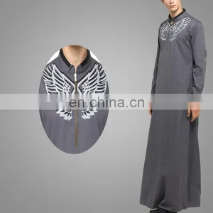 2016Modern Apparel Islamic Clothing Man Grey Thobe Muslim Thobe For Man thumbnail-4