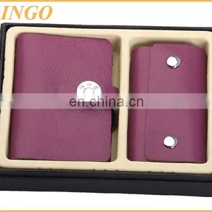 Promotional Gifts Genuine Leather Card Holder Key Case Sets With Gift Box thumbnail-3