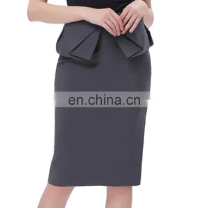 Grace Karin Womens Solid Color High Stretchy Hips-Wrapped Grey Vintage Retro Pencil Skirt CL010454-5 thumbnail-1