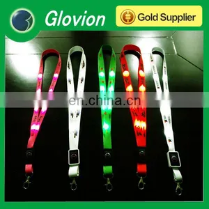 New Arrival Custom Lanyard With Card Holder for Exhibition Led Flashing Lanyards Ultra-high-bright Led Light Lanyard thumbnail-1