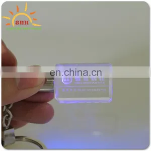 New Product High Quality Square Shape Plastic LED Keychains 3d Laser Keychain LED Crystal Key Chain for Sale thumbnail-1