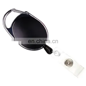 Oval Retractable Badge Reel on ID Card,carabiner on the Head Badge Holder thumbnail-1