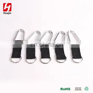 Aluminum Alloy D Shape Carabiner With Strap and Ring, Key Chain Clip Hook thumbnail-3
