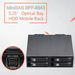Unestech 4x2.5in Hard Disk to 5.25in Optibay SSD Hdd Mobile Rack for 2.5in Hard Drive Enclosure SFF-8643 thumbnail-1