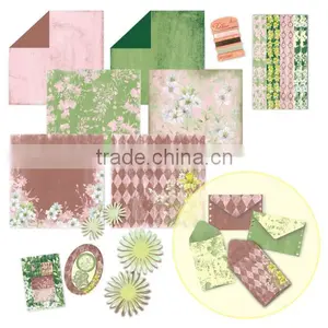 DIY Craft Set Green & Brown Lovely Fabulous Flowers Scrapbook Kit thumbnail-2