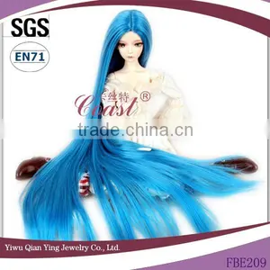 Top Quality Straight Long Blue Synthetic BJD Girl Doll Wigs thumbnail-1