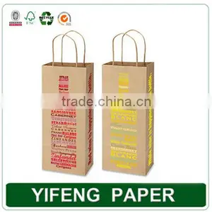 China Supplier Customized Popular Wholesale Paper Carrying Gift Wine Bottle Bags thumbnail-2