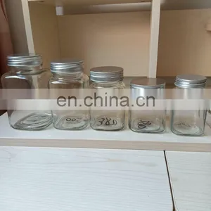 New Square Storage Honey Jam Pickles Glass Jar With Aluminum Lid thumbnail-5