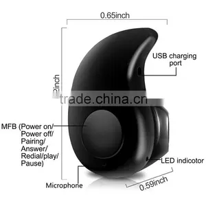 2016 Best Sale S530 Super Mini Stereo Wireless Bluetooth Earphone Headset Headphone In-ear thumbnail-4