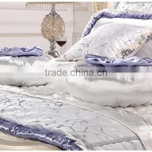 Royal Silver and Purple Bedding Set Luxury Wedding Bedding Set 100% Cotton Embrodiery Bridal Bedding Commerical Bedding Set thumbnail-3