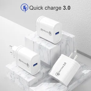 Hot Sale QC 3.0 EU/US Plug Quick Charger 1 USB Port Charger for Mobile Phone Multi Port USB Chargers thumbnail-4