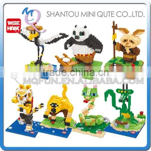 Mini Qute Kawaii WISE HAWK Kung Fu Panda 2 Po Master Monkey Plastic Building Blocks Bricks Anime Cartoon Model Educational Toy thumbnail-1
