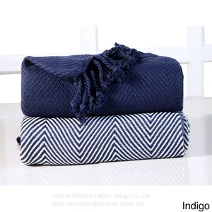 Woven Cellular Herringbone Pure Cotton Throw Blanket thumbnail-1