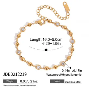 Gold Plated Layered Chain Bracelet for Women Sun Moon Charm Stainless Steel Bracelet Waterproof Adjustable Jewelry Wholesale thumbnail-4